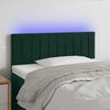 vidaXL Cabeceira de cama c/ luzes LED veludo 80x5x78/88cm verde-escuro