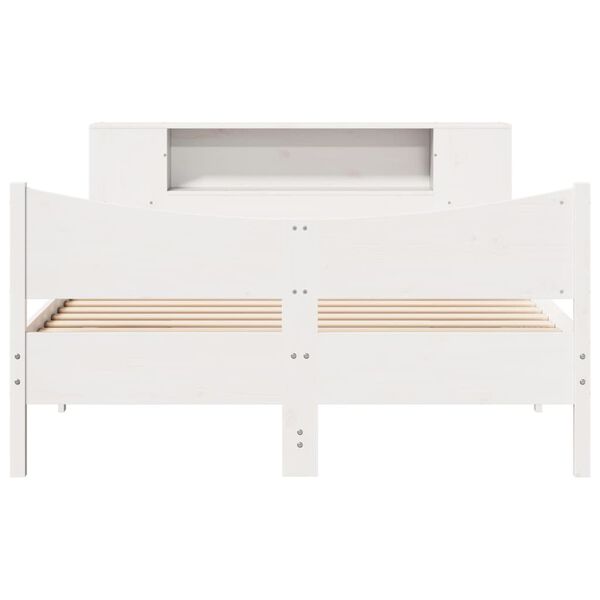vidaXL Cama sem colch&atilde;o 140x200 cm madeira de pinho maci&ccedil;a branco