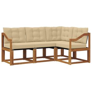 vidaXL Conjunto de Sof&aacute;s para Exterior 4 unid. Natural e Bege