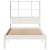 vidaXL Cama com estante sem colch&atilde;o 90x190 cm pinho maci&ccedil;o branco