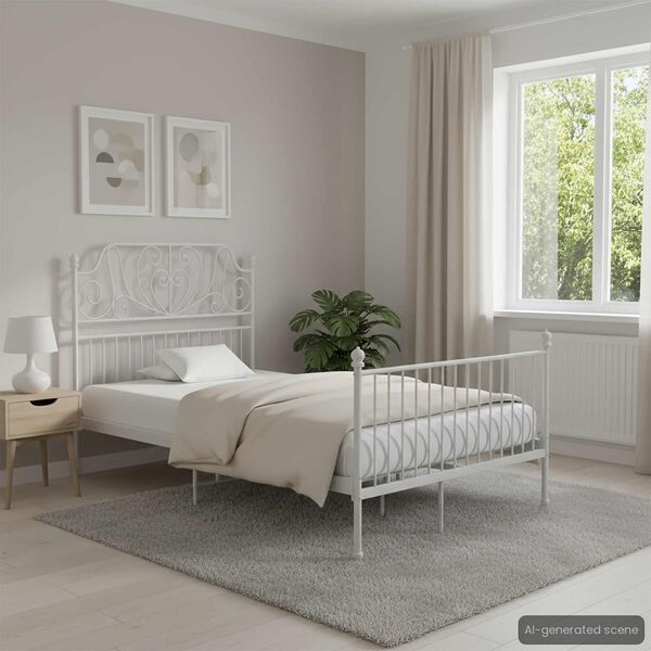 vidaXL Estrutura de cama 120x200 cm metal branco