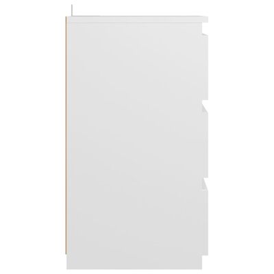 vidaXL Mesa de cabeceira 40x35x62,5 cm contraplacado branco