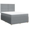 vidaXL Cama com molas/colch&atilde;o 160x200 cm tecido cinzento-claro