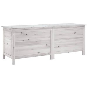 vidaXL Caixa arruma&ccedil;&atilde;o para jardim 150x50x56,5 cm abeto maci&ccedil;o branco