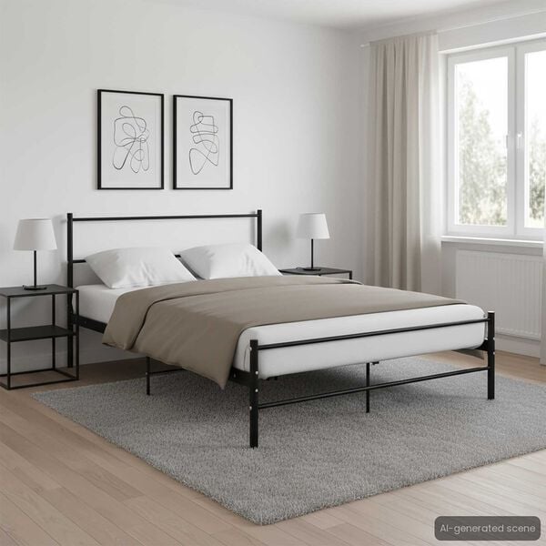 vidaXL Estrutura de cama 120x200 cm metal preto