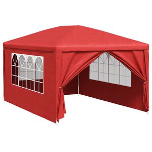vidaXL Tenda de festa com parede Vermelho 400 x 300 x 255 cm