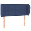 vidaXL Cabeceira de cama c/ abas tecido 93x23x78/88 cm azul