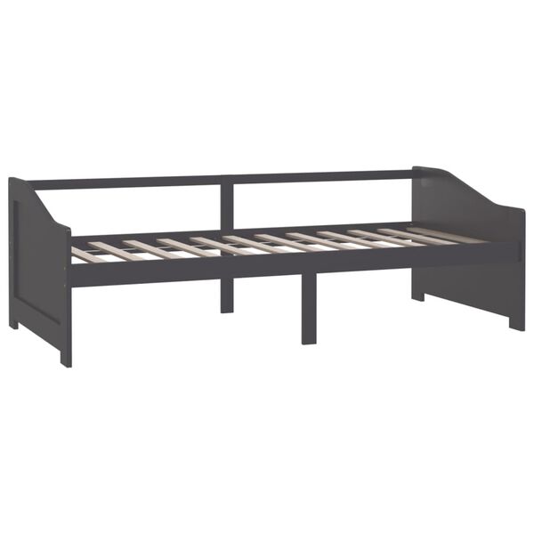 vidaXL Sof&aacute;-cama de 3 lugares 90x200 cm pinho maci&ccedil;o cinzento-escuro