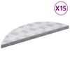 vidaXL Degrau 15 unid. 60 x 18 x 2,5 cm Prateado Alum&iacute;nio Crescente