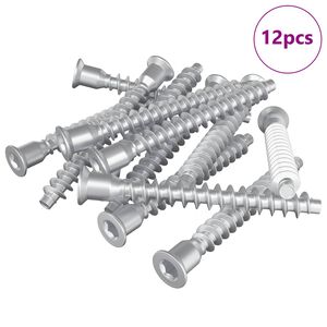 vidaXL Parafusos Confirmat 12 pcs Prateado Metal