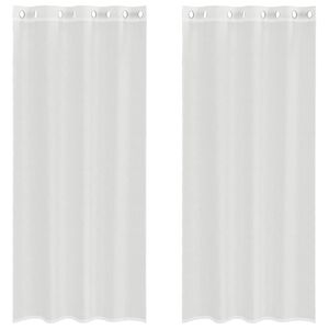 vidaXL Cortinas de voile com ilh&oacute;s 2 pcs branco