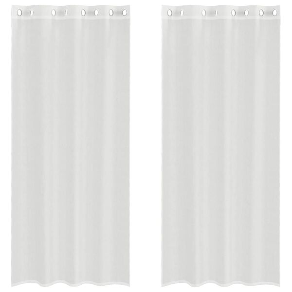 vidaXL Cortinas de voile com ilhós 2 pcs branco