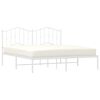vidaXL Estrutura de cama com cabeceira 160x200 cm metal branco