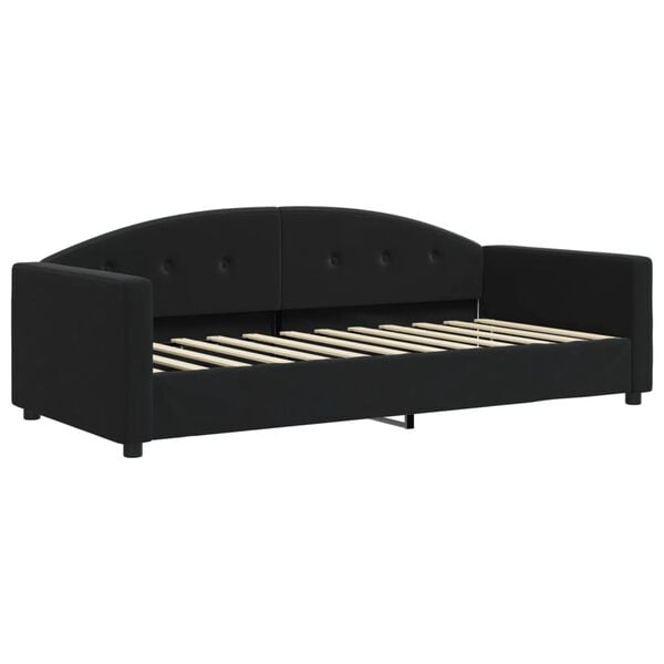 vidaXL Sof&aacute;-cama com gavet&atilde;o e gavetas 90x200 cm veludo preto