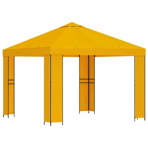 vidaXL Gazebo 3 x 3 m Amarelo Poli&eacute;ster e A&ccedil;o 190 gsm