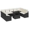 vidaXL Conjunto de Sof&aacute; de Jardim 10 unid. Preto e Creme