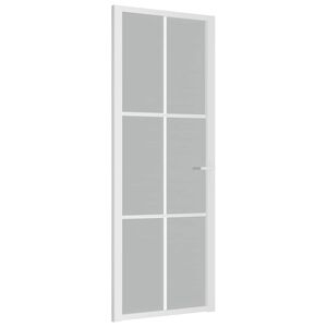 vidaXL Porta de interior 76x201,5 cm vidro fosco e alum&iacute;nio branco