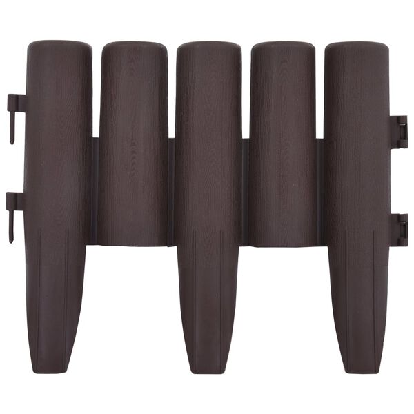 vidaXL Bordas de relvado 36 pcs 10 m PP castanho