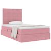 vidaXL Cama com arruma&ccedil;&atilde;o e colch&atilde;o Rosa 120 x 190 cm Veludo