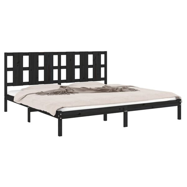 vidaXL Estrutura de cama 200x200 cm pinho maciço preto