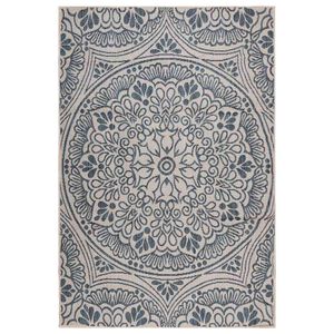 vidaXL Tapete de tecido plano para exterior 160x230 cm padr&atilde;o azul