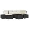 vidaXL Conjunto de Sof&aacute; de Jardim 7 unid. Preto vime PE