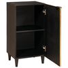 vidaXL Buffet Preto e Ouro 40 x 33 x 75 cm Madeira de mangueira maciça