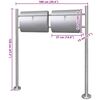 vidaXL Caixa de correio dupla em suporte a&ccedil;o inoxid&aacute;vel