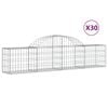 vidaXL Cestos gabi&atilde;o arqueados 30pcs 200x30x40/60 cm ferro galvanizado