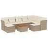 vidaXL 10 pcs conjunto de sof&aacute;s p/ jardim com almofad&otilde;es vime PE bege