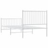 vidaXL Estrutura de cama com cabeceira e pés 90x200 cm metal branco