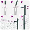 vidaXL Poste de Cerca Verde 25 x 0,6 m (malha de 13 mm) A&ccedil;o e PVC