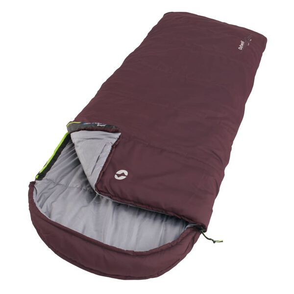 Outwell Saco-cama Campion Lux com fecho de correr esquerdo roxo
