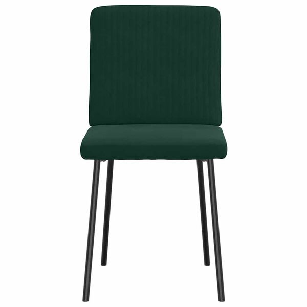 vidaXL Cadeiras de jantar 4 pcs veludo verde-escuro