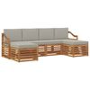 vidaXL Conjunto de Sof&aacute;s para Exterior 6 unid. Cinza Natural e Claro
