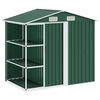 vidaXL Abrigo de jardim c/ prateleiras 205x130x183 cm ferro verde