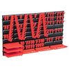 vidaXL 71 pcs Kit de arruma&ccedil;&atilde;o com pain&eacute;is de parede vermelho e preto
