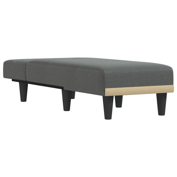 vidaXL Chaise longue tecido cinzento-escuro