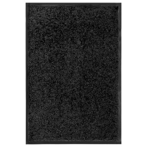 vidaXL Tapete de porta lav&aacute;vel 40x60 cm preto