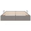 vidaXL Cama com Armazenamento Cinzento-acastanhado 140 x 200 cm tecido