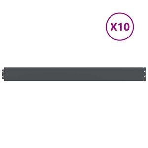 vidaXL Orlas de relva 10 pcs antracite 10x103 cm a&ccedil;o laminado a frio