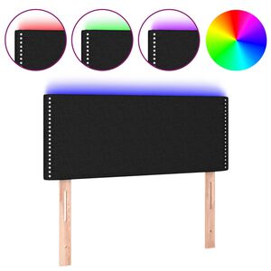 vidaXL Cabeceira de cama c/ luzes LED tecido 80x5x78/88 cm preto