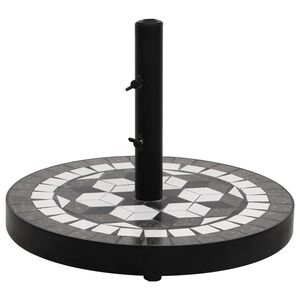 vidaXL Base p/ guarda-sol redonda 12 kg preto e branco