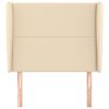 vidaXL Cabeceira de cama c/ abas tecido 83x23x118/128 cm creme