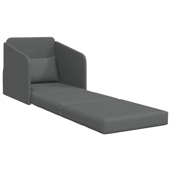 vidaXL Sof&aacute;-Cama Cinza Escuro 65 x 80 x 83 cm tecido