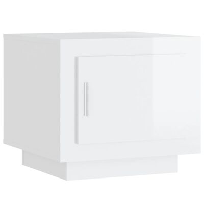 vidaXL Mesa de centro 51x50x45 cm madeira processada branco brilhante