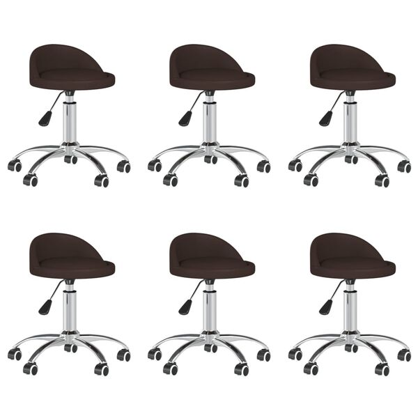 vidaXL Cadeiras de jantar girat&oacute;rias 6 pcs couro artificial castanho