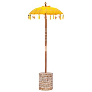 vidaXL Parasol Balin&ecirc;s com Base Amarelo 95 x 95 x 260 cm