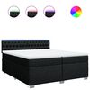 vidaXL Cama com molas/colch&atilde;o 200x200 cm tecido preto
