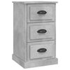 vidaXL Mesa de cabeceira 39x39x67 cm derivados madeira cinza cimento